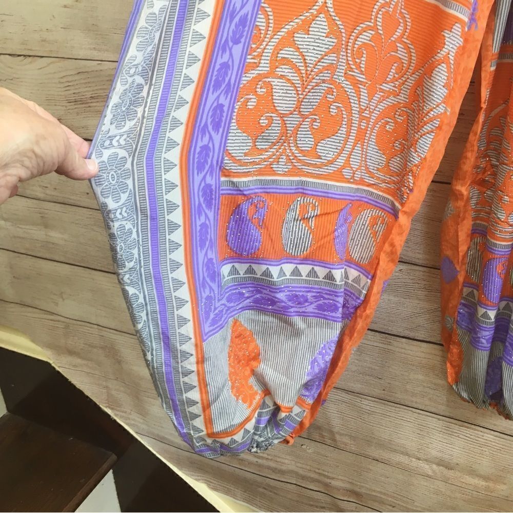 EARTHBOUND TRADING HAREM PANTS IN ORANGE AND PURPLE - Picture 8 of 9